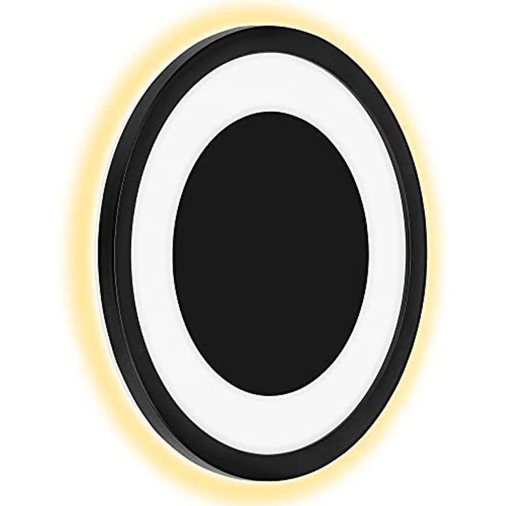 TELEFUNKEN - LED Außenwandleuchte, Außenwandlampe 1-flammig, inkl. Backlight Effekt, inkl. Dekorplatte, 15 Watt, 2.000 Lumen, 4.000 Kelvin, IP44, Weiß/Schwarz, Rund, Ø 28cm – Bild 1