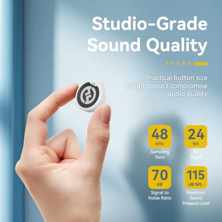 Hollyland Lark M2 Wireless Lavalier Mikrofon (2TX+3RX), 48kHz/24bit Hi-Fi Audio, 300m Reichweite, 40H Akkulaufzeit, ENC Antischall, kabellos für Vlog - Weiß – Bild 3