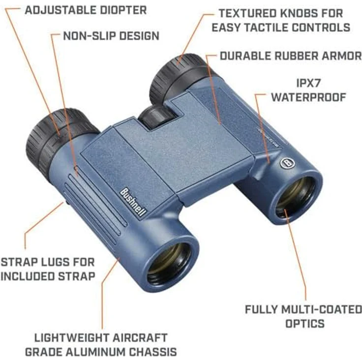 Bushnell Fernglas 12x25 mm, wasserdichtes Faltdach-Prisma-Design mit multi-beschichteter Optik für verbesserten Kontrast und Auflösung – Bild 7