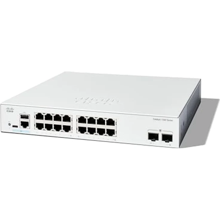 Cisco Catalyst 1300-16T-2G-Managed-Switch, 16-Port-GE, 2 x 1-GE-SFP, eingeschränkter Lebenszeitschutz (C1300-16T-2G) – Bild 1