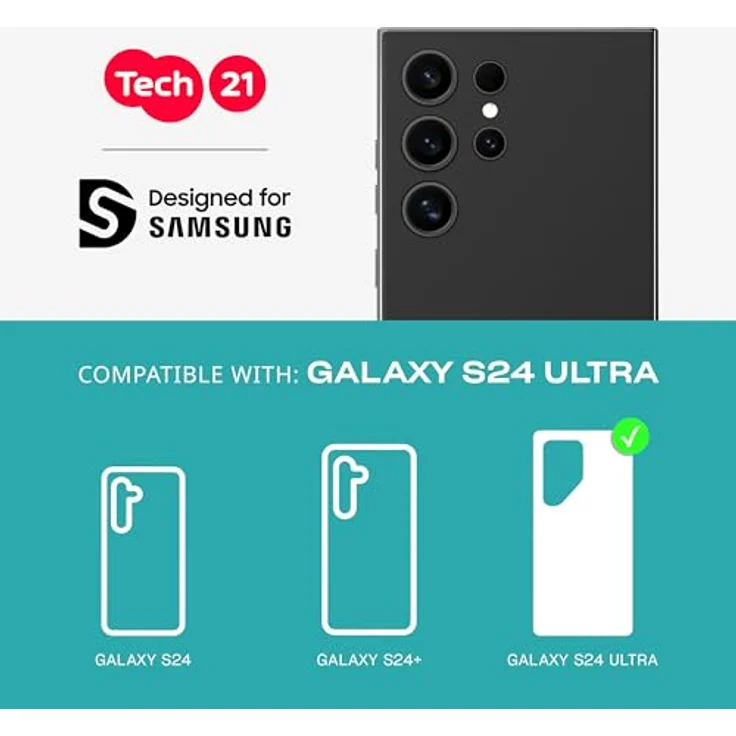 tech21 Evo Clear für Samsung S24 Ultra - Clear, 3,6 m Aufprallschutz, kratzfest, UV-beständig, verbesserter Kameraschutz – Bild 2