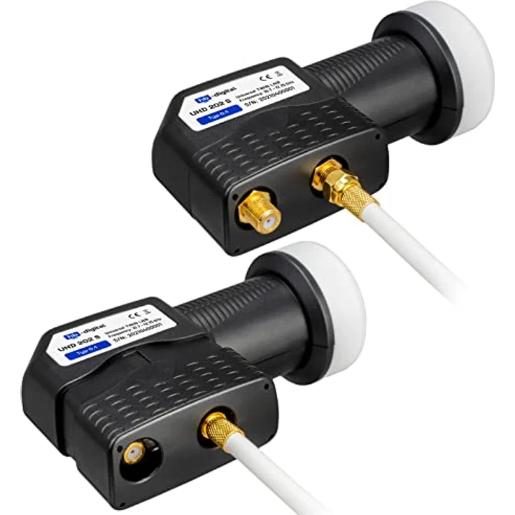 HB-DIGITAL Twin LNB (Test SEHR GUT *) 2 Teilnehmer Direkt LTE Protected Satelliten Digital Sat Full HD TV 3D 4K UHD Kontakte vergoldet Wetterschutz Schwarz – Bild 4