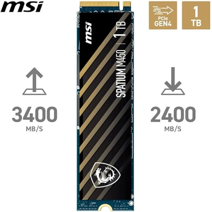 MSI SPATIUM M450 PCIe 4.0 NVMe M.2 1TB V1, schnelle und effiziente SSD-Festplatte – Bild 3