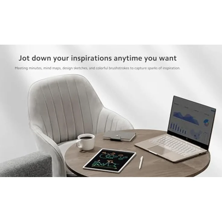 Xiaomi LCD Writing Tablet 13.5" (Color Edition), Grafiktablett mit druckempfindlichem Stift, weiß, kabellos, lange Akkulaufzeit – Bild 7