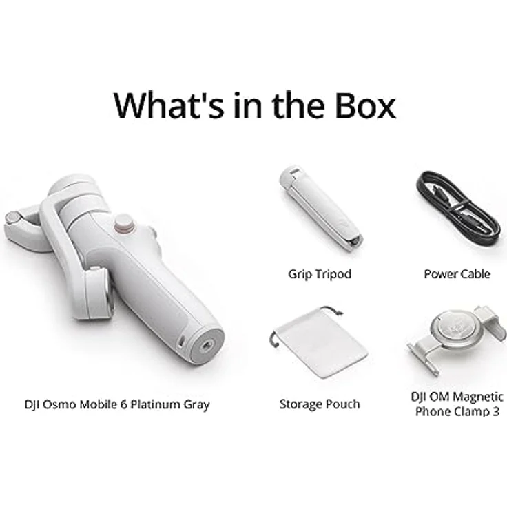 DJI Osmo Mobile 6, Smartphone-Gimbal mit 3-Achsen-Stabilisierung, integrierter Verlängerungsstab, Gestensteuerung, Bluetooth, zusammenklappbar, Platinum Gray – Bild 5