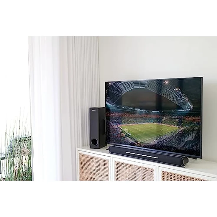 Thomson SB600BTS 2.1-Soundbar 500 W Bluetooth ARC kabelgebundener tiefer Subwoofer Sound-Neigesystem, schwarz – Bild 4