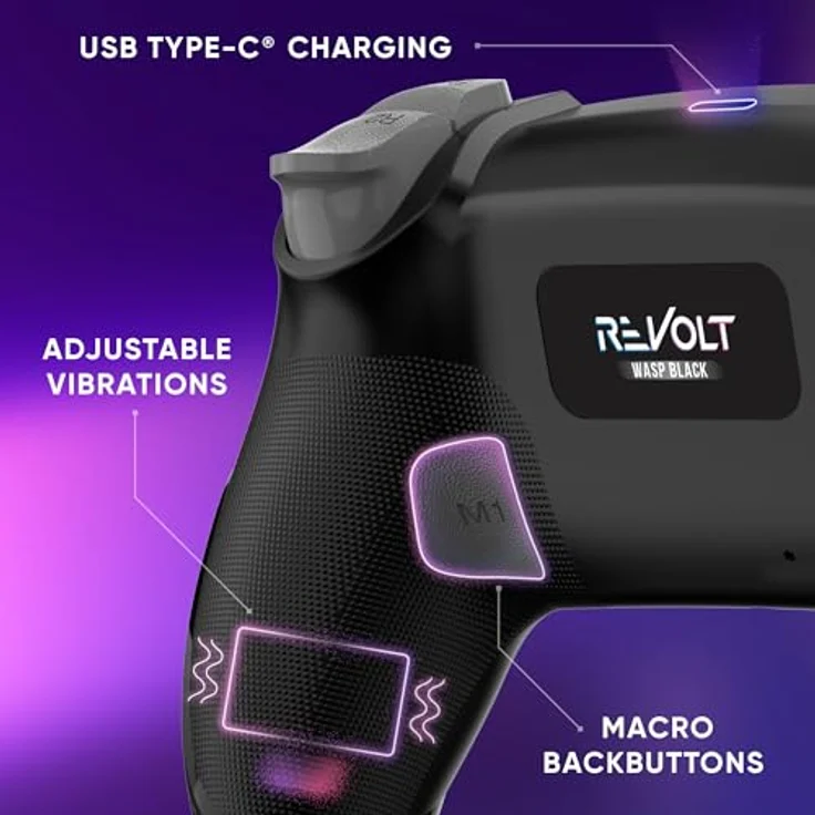 Oniverse Revolt V2, Gaming Controller für iOS, PC, PS4 und Android, kabellos, Schwarz – Bild 3