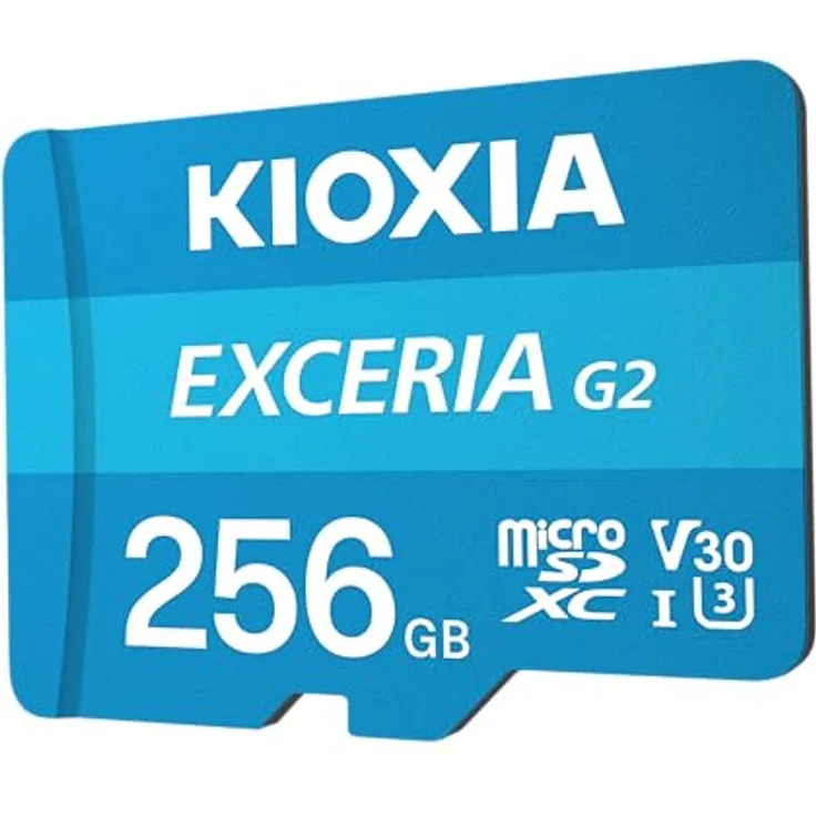 Kioxia Exceria Gen2 microSDHC 256GB UHS-I U3 V30 (microSDHC, 256 GB, U3, UHS-III), Speicherkarte, Blau