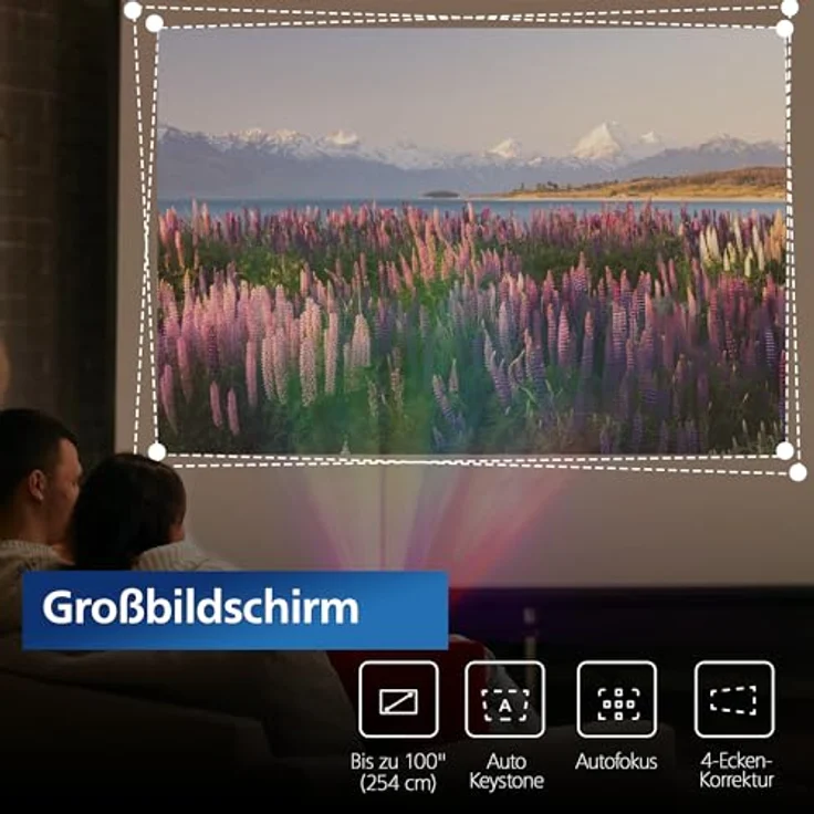 Philips NeoPix 450 Smart, Heimkino-Beamer, Full HD 1920 x 1080p, 500 Lumen, Google TV, WLAN 6, Schwarz – Bild 3