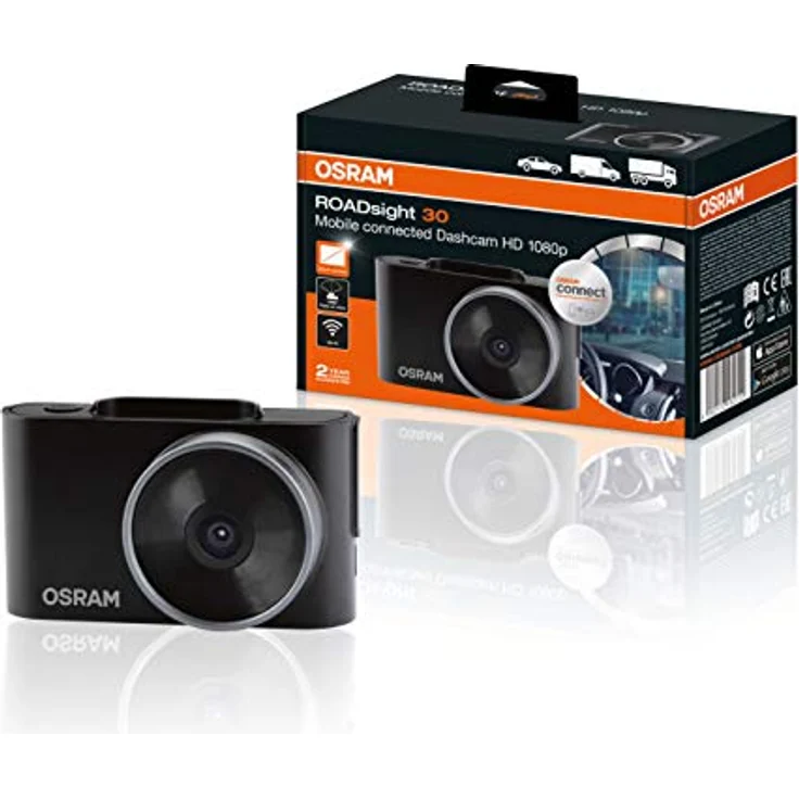 OSRAM ROADsight 30, Dashcam Frontkamera, Full HD 1080p, 30fps, 2 Zoll Display, 130° Weitwinkel, WLAN-fähig, App-fähig, G-Sensor, Parkmodus – Bild 2