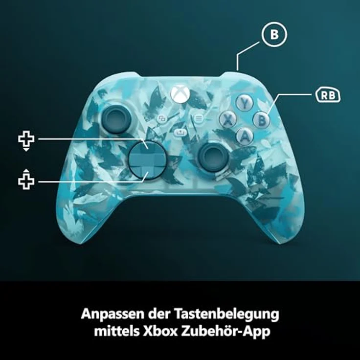 MICROSOFT Xbox Ice Breaker Special Edition Wireless Controller, Blau/Mehrfarbig, für Series, Android, MAC, PC, Series S, X mit strukturierten Triggern und gummierten Griffe – Bild 7