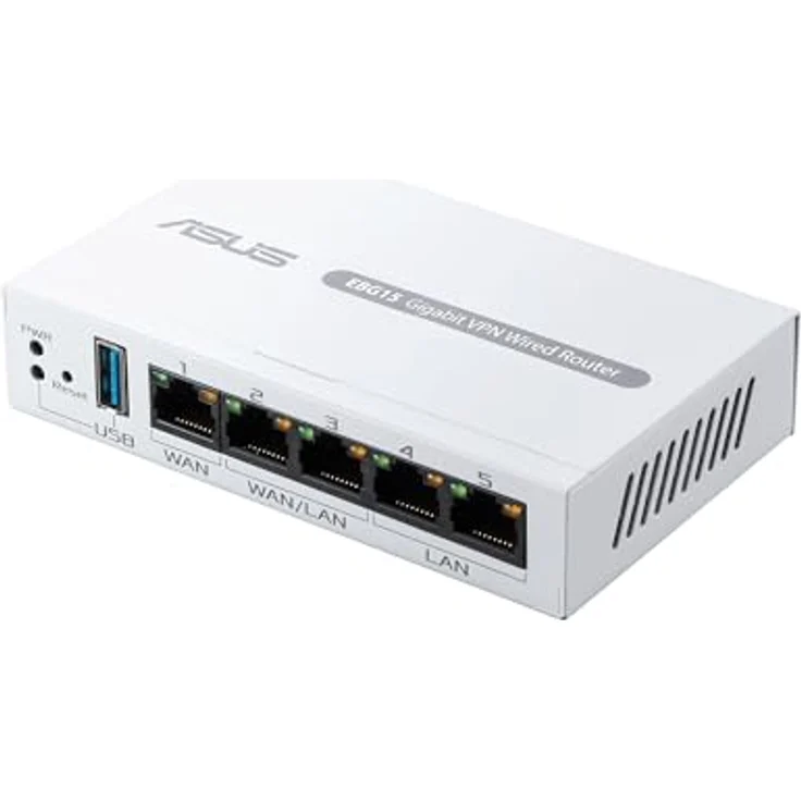 ASUS ExpertWiFi EBG15 Gigabit VPN Router, 5 Ports, Multi-WAN, Lastausgleich, VLAN, AiMesh, AiProtection Pro, Weiß – Bild 1