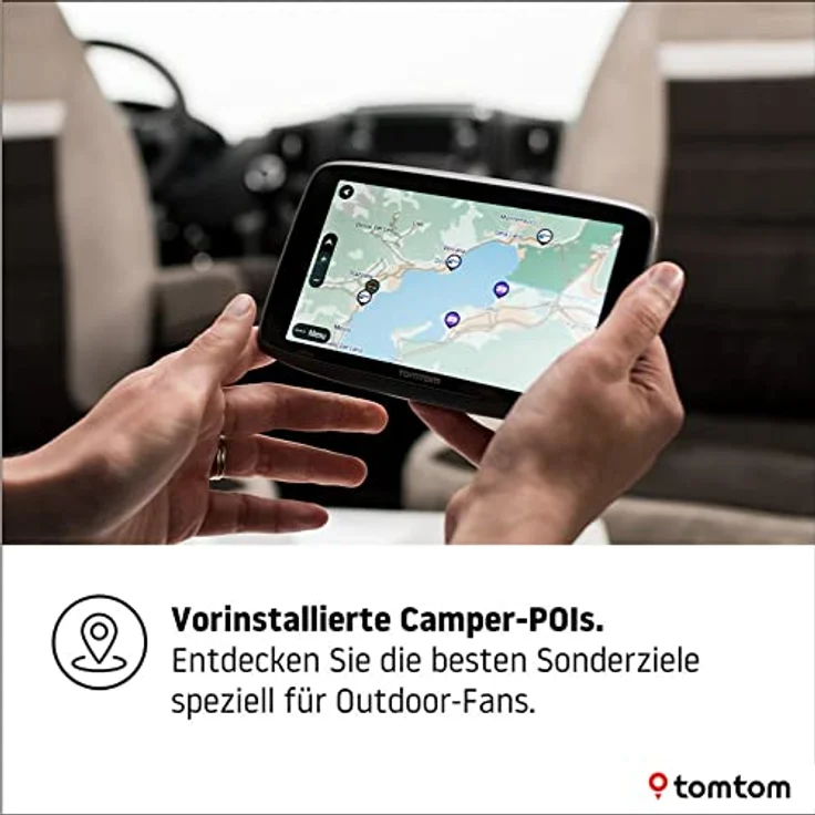 TomTom GO Camper Tour 6, GPS-Navigationsgerät für Wohnmobile und Wohnwagen mit 15,5 cm (6 Zoll) Touchscreen, Kartenupdates für Europa und TomTom Traffic, schwarz – Bild 4
