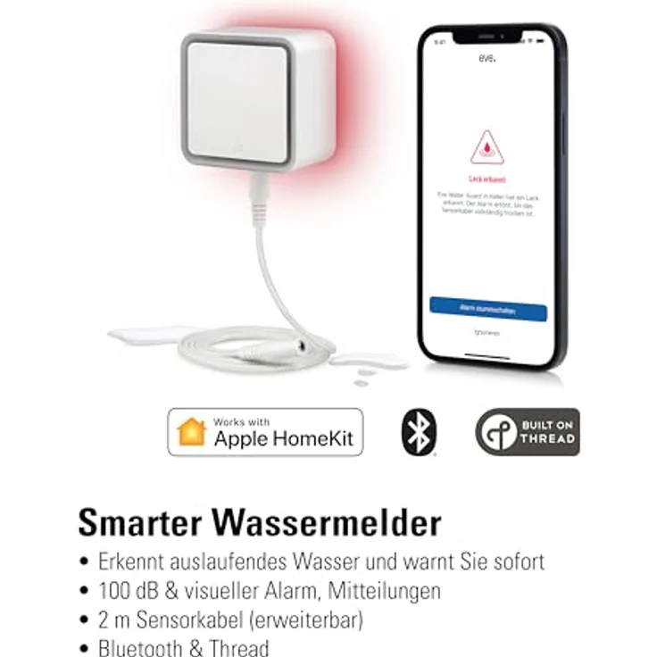Eve Water Guard Smarter Wassermelder mit Apple HomeKit, Thread kompatibel – Bild 2