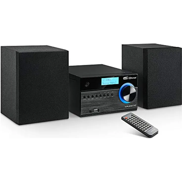 Majestic AH 2350 BT MP3 USB DAB - Micro-HiFi-System DAB/DAB+/FM, Bluetooth, CD/MP3-Player, USB/AUX-IN, Fernbedienung, schwarz