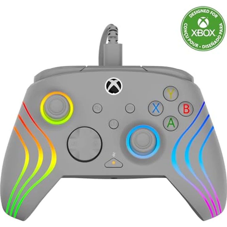 Turtle Beach Afterglow Wave Wired Controller · XB, Gaming Controller mit RGB-Beleuchtung, ergonomischem Design und programmierbaren Tasten, Grau – Bild 1