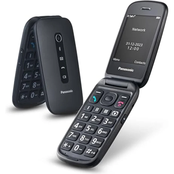 Panasonic KX-TU550EXB 4G Essentials Clamshell Handy für Senioren, 1,2 MP Kamera, Seniorentelefon mit großem 2,8 Zoll Display, 300 Stunden Standby-Zeit, Schwarz – Bild 1