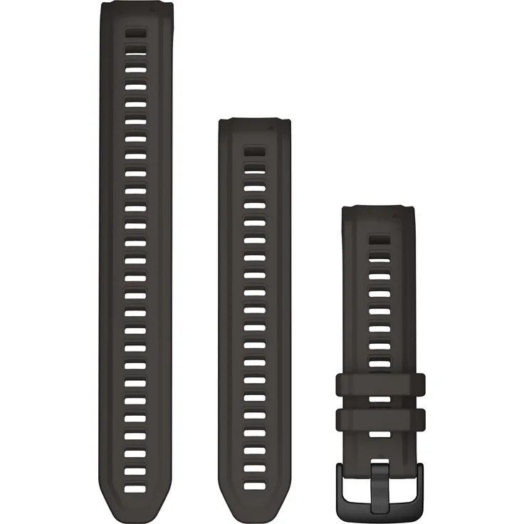 Garmin Ersatzarmband (20 mm, Edelstahl, Silikon), Uhrenarmband, Schwarz