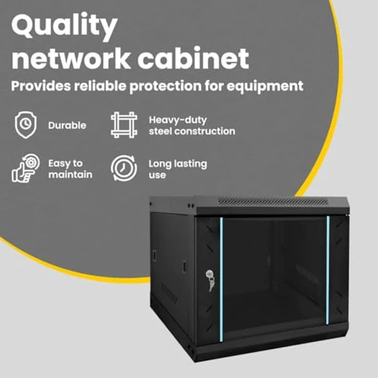 vidaXL Netzwerkschrank, Server-Zubehör mit Speicher, Schwarz 53 x 60 x 45 cm aus Stahl – Bild 3