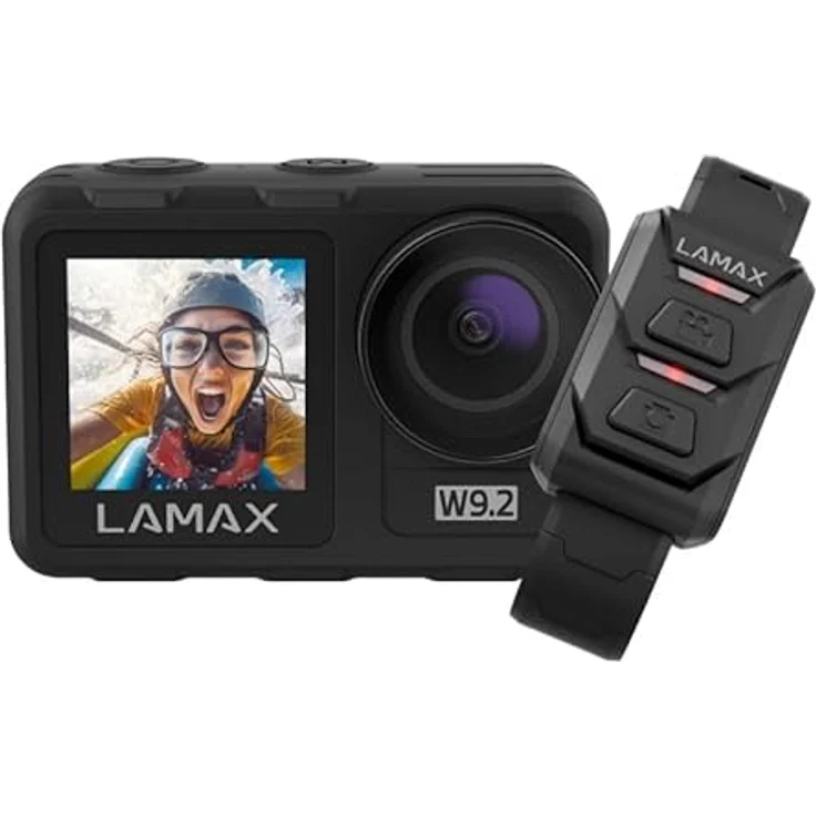 Lamax W9.2 Action-Cam, Dual-Display, wasserdicht bis 12m, MAXsmooth Stabilisierung, Wi-Fi, 20 Mpx Fotos, Zeitlupe, Zeitraffer, 22 Zubehörteile, auf Deutsch – Bild 1
