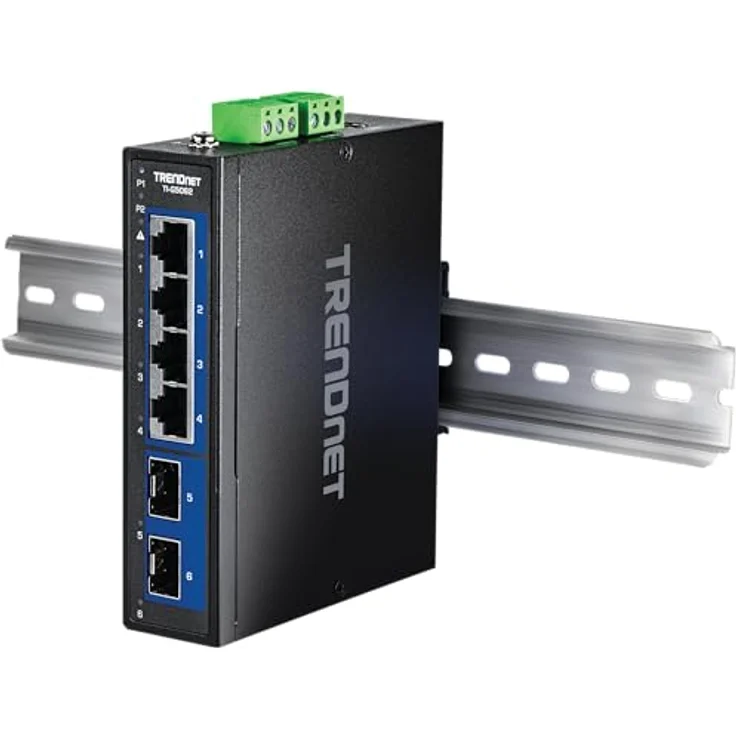 Trendnet 6-Port Industrial 2.5G DIN-Rail Switch mit 10G SFP, Netzwerk Switch mit PoE, Schwarz – Bild 12