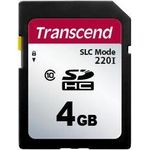 Transcend SDC220I 1 GB SDHC Speicherkarte, Klasse 10, 22 MB/s Lesegeschwindigkeit, schwarz/silber