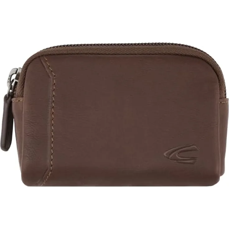 camel active Leder Schlüsselmäppchen Ocean Key Case, cognac dunkelbraun, mit robustem Metallring und kompaktem Format für mehrere Schlüssel