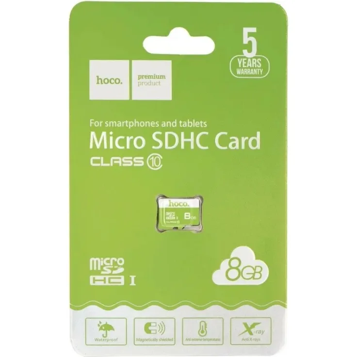 HOCO microSD TF High-Speed-Speicherkarte Klasse 10, 8 GB mit 95 MB/s Lesegeschwindigkeit, kompatibel mit Laptops, Tablets und Mobilgeräten