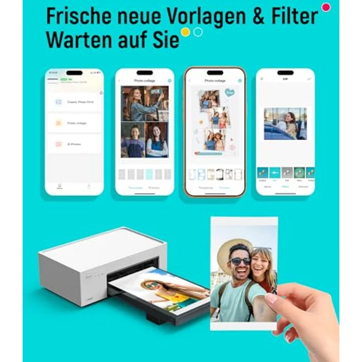 Liene Amber M100, tragbarer Fotodrucker 4x6", Thermosublimation, Wi-Fi, 300 DPI, kompatibel mit iOS/Android – Bild 5
