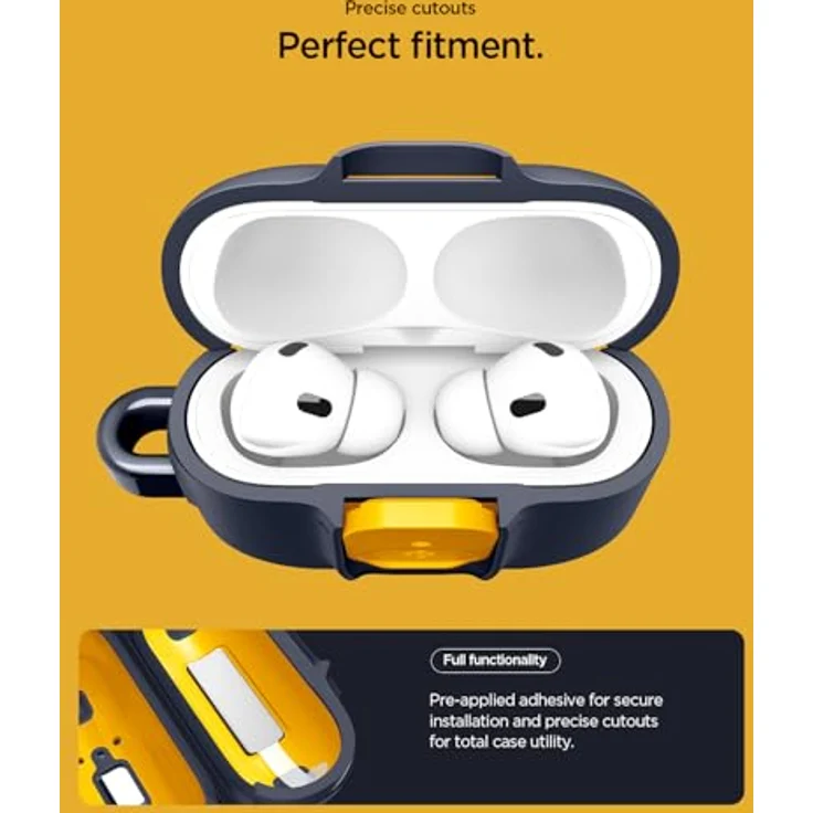 Spigen Nano Pop Hülle Case für AirPods Pro 3. Generation (2025), Blaubeer Navy, mit Secure Lock Clip und Karabiner – Bild 5