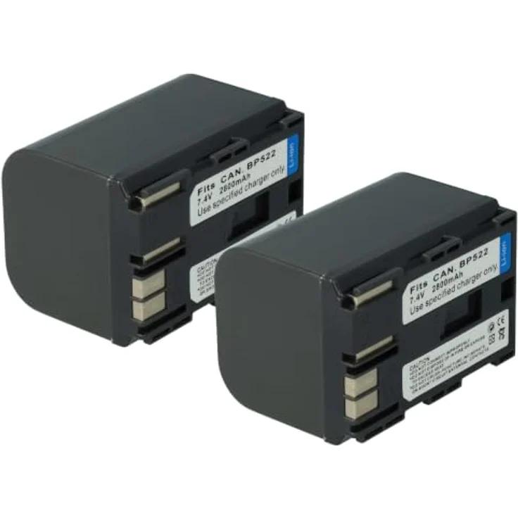 vhbw 2X Akku kompatibel mit Canon MV30, FV40 Kit, FV M1, FV M10, MV300, 2800 mAh, wiederaufladbar, 7,2 Volt – Bild 1
