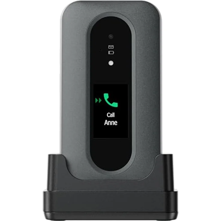 Doro Leva L30 Senioren-Smartphone – Externes Display - GPS Unterstützung - HD-Sound - 2MP Kamera - Klapptelefon, Schwarz – Bild 1