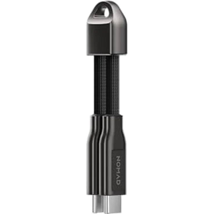 NOMAD ChargeKey V2, USB C auf USB C Schlüsselanhänger Ladegerät, robust und tragbar für iPhone, 240 Watt Ladegeschwindigkeit, Schwarz – Bild 1