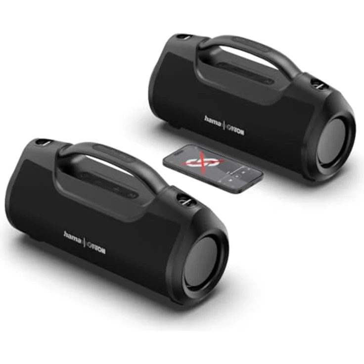 Hama Mate Pro MK II, Bluetooth Lautsprecher mit IPX6 Spritzwasserschutz, 60 Watt Nennleistung, 16 h Akkulaufzeit, Schwarz – Bild 13