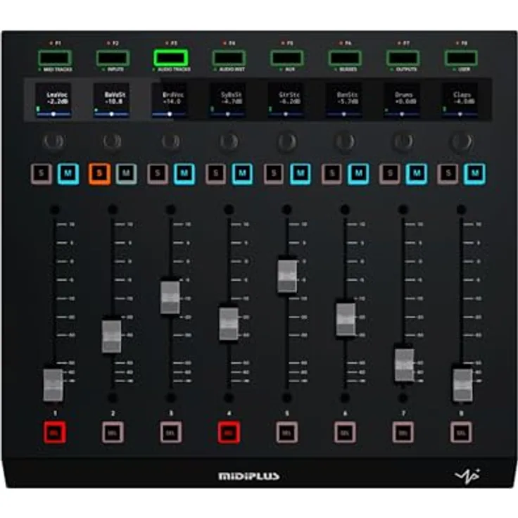 Midiplus UP+ DAW Controller, Pro Audio Hardware Controller für DJs, schwarz