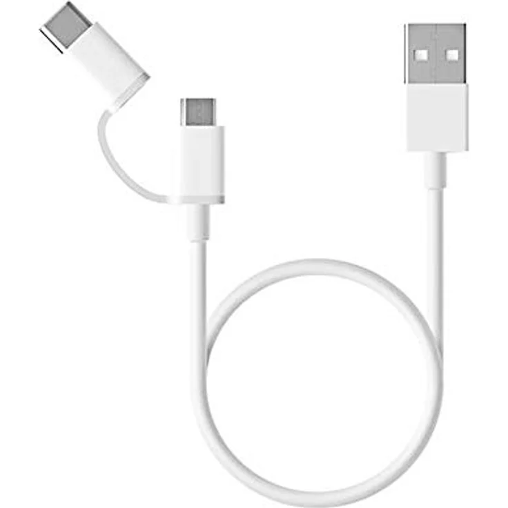Xiaomi Datenkabel SJX01ZM USB 3.1 zu Micro-USB incl. USB-C Adapter - white (SJV4083TY) – Bild 2
