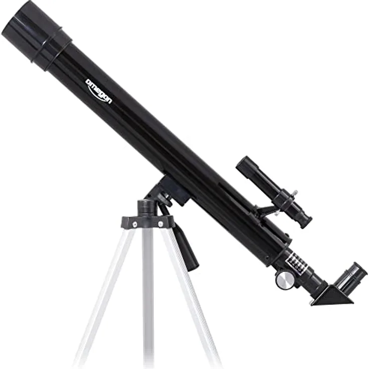 Omegon Teleskop AC 50/600 AZ, Linsenfernrohr mit 50mm Öffnung und 600mm Brennweite