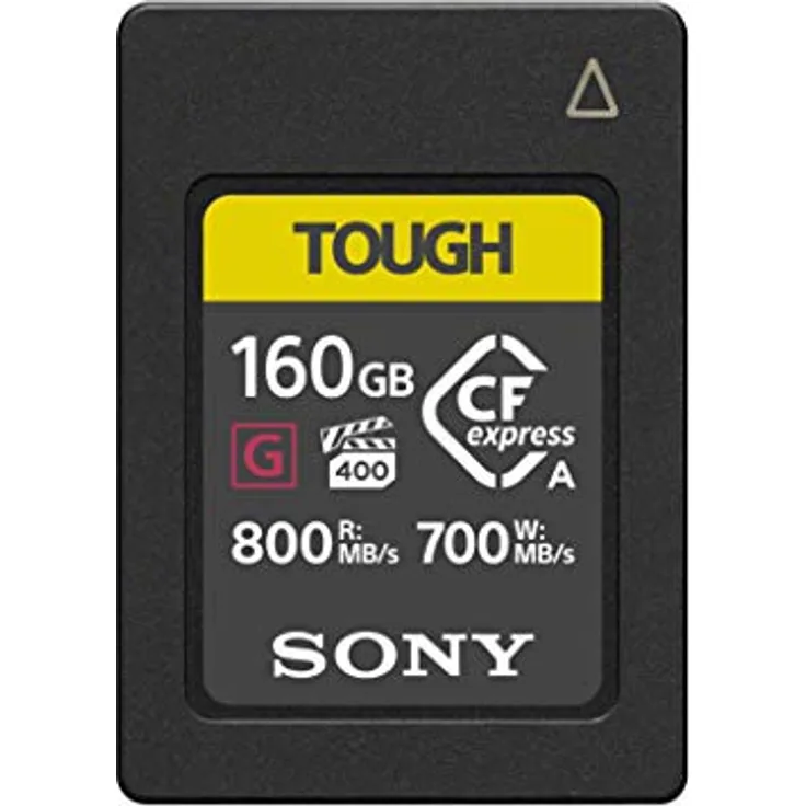 Sony CFexpress Tough Typ A (CFexpress Typ A, 160 GB), Speicherkarte, Gelb, Schwarz