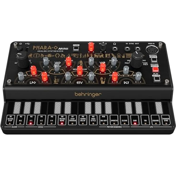 Behringer Phara-O Mini Synthesizer, kompakter analoger MIDI-Controller mit 3 Stimmen, Oszillator, Delay-Effekt und 27-tasten Keyboard – Bild 2
