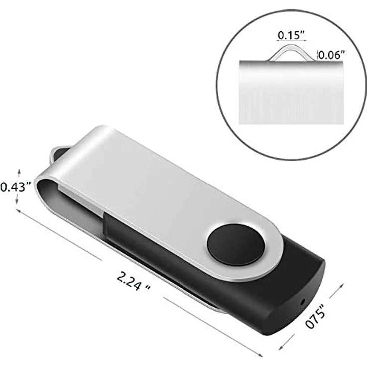 AreTop USB Sticks 16GB 10er Pack, Metall High Speed USB 2.0 Flash Drive mit 360-Grad-Drehung (Schwarz) – Bild 5