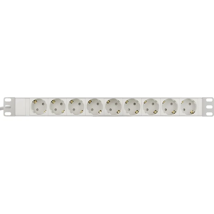 Deltaco GT-8634W, Steckdosenleiste mit 9 AC-Ausgängen, 3680 Watt, 3 m Kabel, Weiß