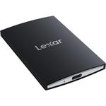 Lexar 2 TB SL500 tragbare SSD, kompatibel mit PC, Mac, Typ-C Laptops, iPhone 15, Smartphones, Tablets, PS5, Xbox, bis zu 2000/1800 MB/s R/W, USB 3.2 Gen 2x2, Externe SSD, schwarz (LSL500X002T-RNBNU)