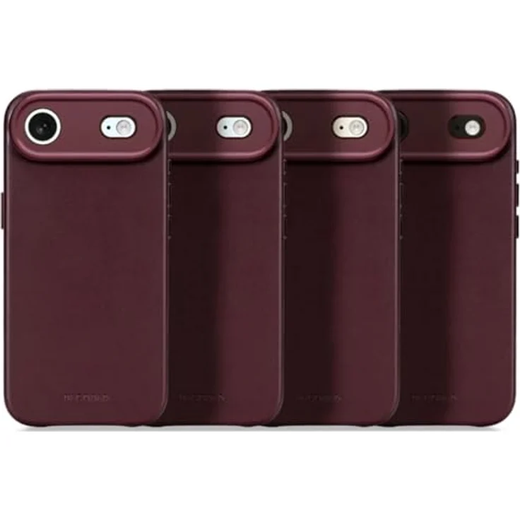 Decoded Leather Backcover für Apple iPhone Air, Handgefertigte Smartphone-Hülle aus vollnarbigem Leder, Dark Ruby mit MagSafe-Funktion – Bild 4