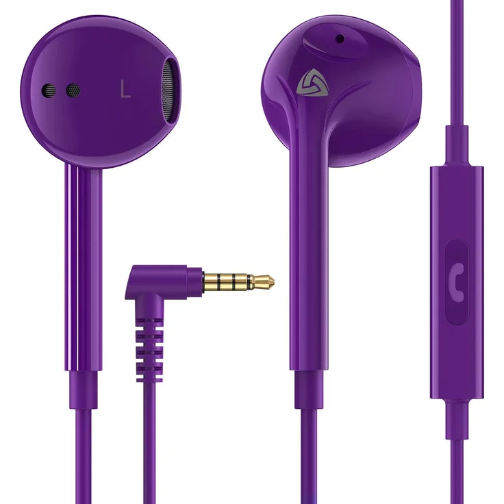 LUDOS Zenith In-Ear Kopfhörer mit Kabel und Mikrofon, klarer Stereosound, bassstark, 3,5 mm Klinke, kompatibel mit iPhone, iPad, Samsung, Laptop