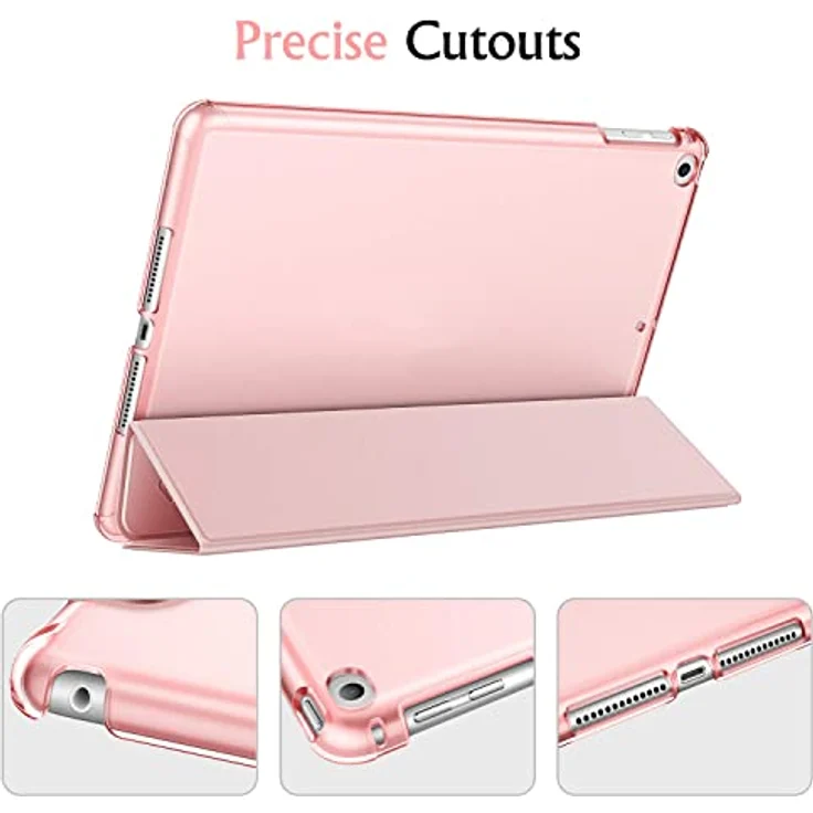 Fintie Hülle für iPad Air 2 (2014 Modell) / iPad Air (2013 Modell) - Ultradünne Superleicht Schutzhülle mit Transparenter Rückseite Abdeckung mit Auto Schlaf/Wach Funktion, Roségold – Bild 5