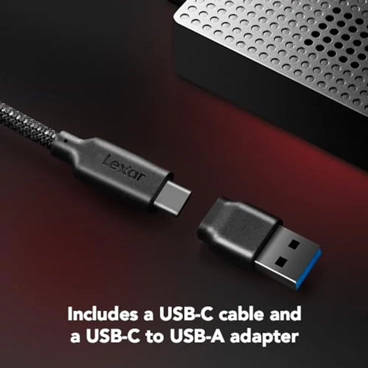 Lexar microSD Express USB-C Reader (USB 3.2), Speicherkartenlesegerät mit Übertragungsraten bis zu 900 MB/s, inklusive USB-C-Kabel und Adapter – Bild 5