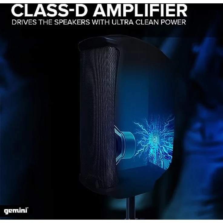 Native Gemini AS-2110BT, Aktiver PA Lautsprecher mit 10" Tieftöner, Bluetooth und integrierten Mediaplayer, Schwarz – Bild 4
