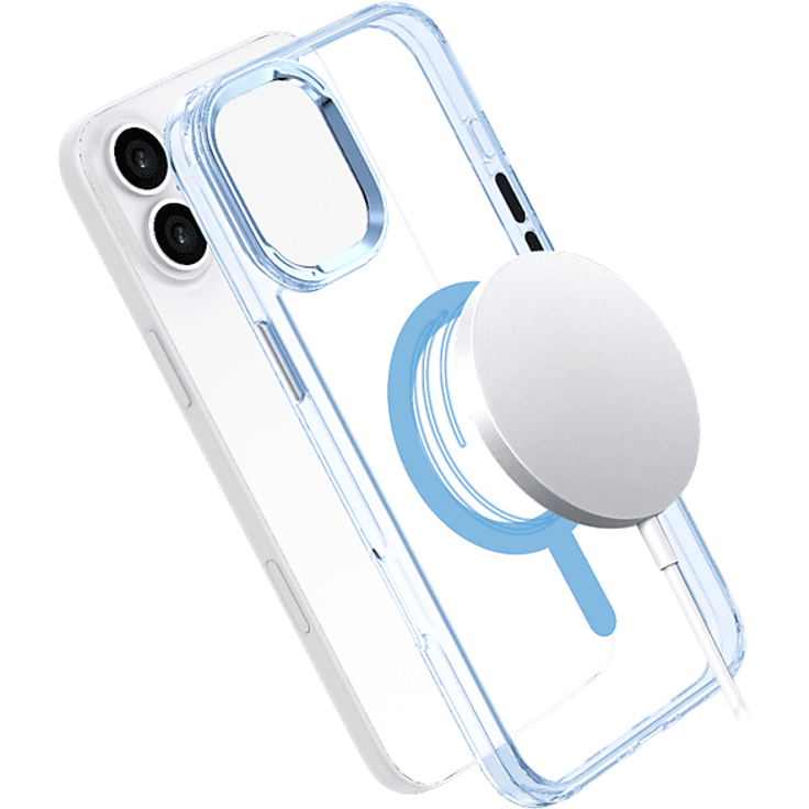 ISY ISC-1119 MagISY, Backcover für Apple iPhone 16, Transparent, Blau