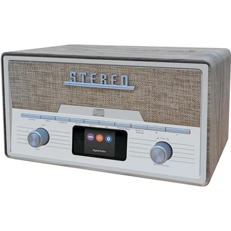 Denver DAB+/UKW-Radio MDA-525LW, mit CD-Player, Retrostyle, hellbraun