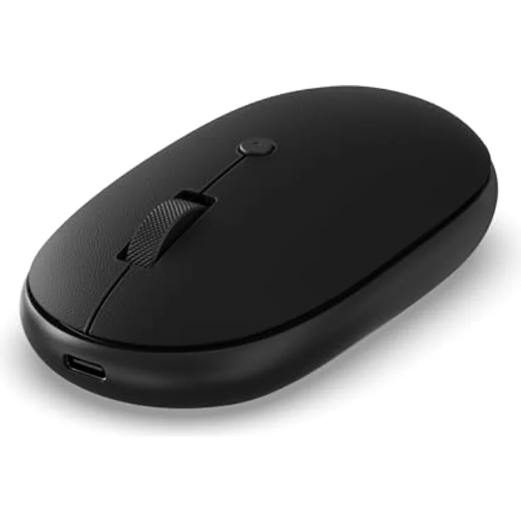 Satechi OntheGo Bluetooth Wireless Mouse, kabellose Maus mit modernem Design, Schwarz, Multi-Device-Unterstützung bis zu 3 Geräten, einstellbare DPI von 800 bis 2400, USB-C-Ladeanschluss – Bild 1
